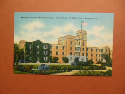 Barracks Augusta Military Academy Fort Defiance Linen Postcard