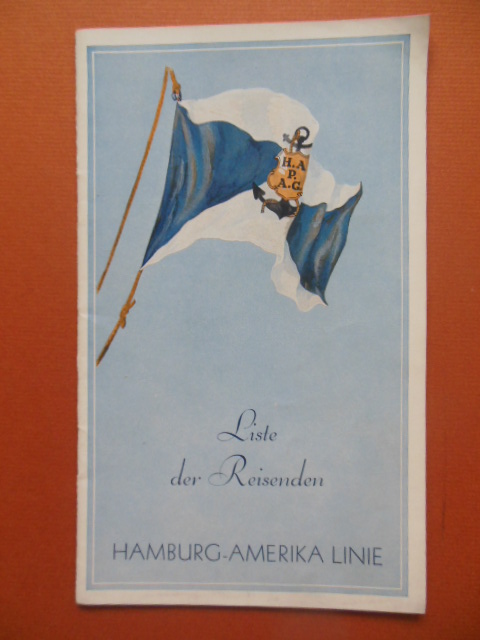 Passenger List Hamburg-Amerika Line August 11,1932