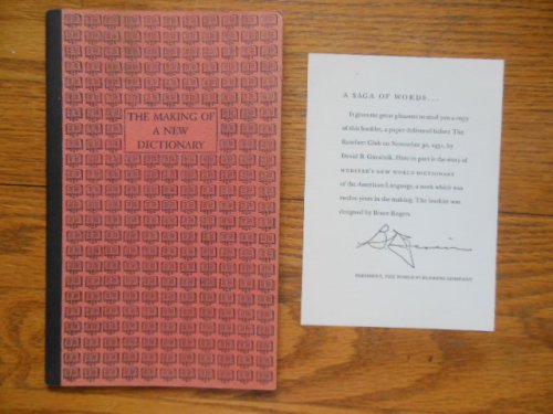 The Making of A New Dictionary 1953