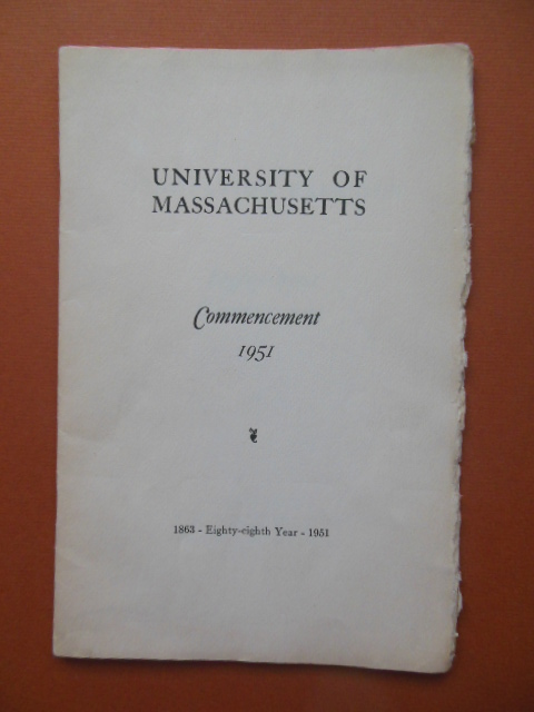 University of Massachusetts Commencement Program, 1951 (General Andrew Iosue)
