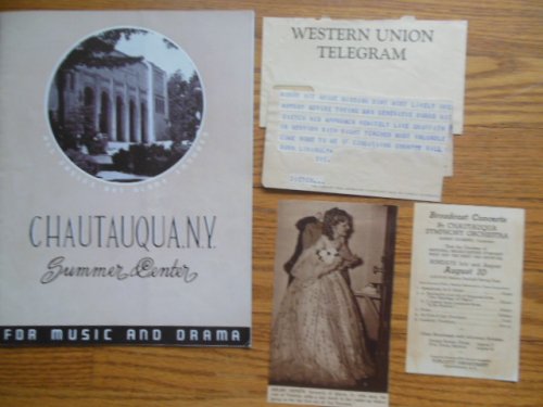 Chautauqua Summer Center For Music and Drama Season Program 1942 (Plus Related Ephemera)