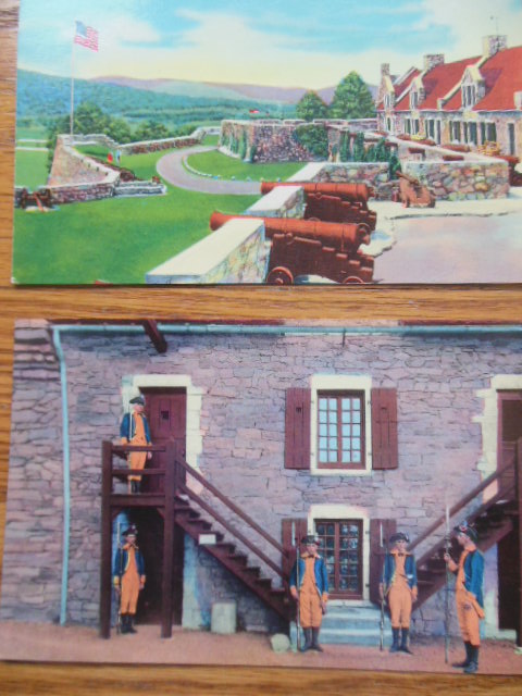 South Platform & Ethan Allen Staircase Fort Ticonderoga Color Postcards (2)