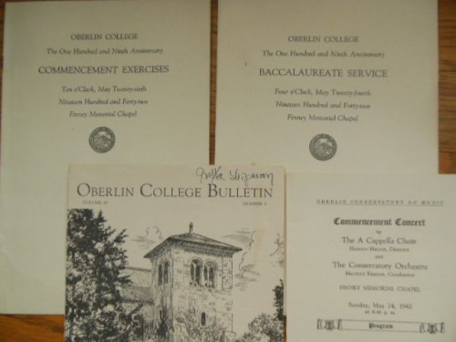 Oberlin College Baccalaureate & Commencement 1942 (4 items)