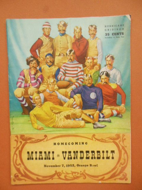 Homecoming Miami vs.Vanderbilt November 7,1952 Orange Bowl (football program)