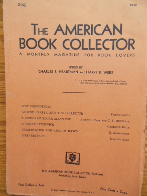 The American Book Collector Magazine June, 1932 (Edgar Alan Poe)