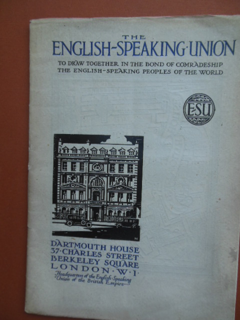 The English-Speaking Union Dartmouth House London 1926 Brochure