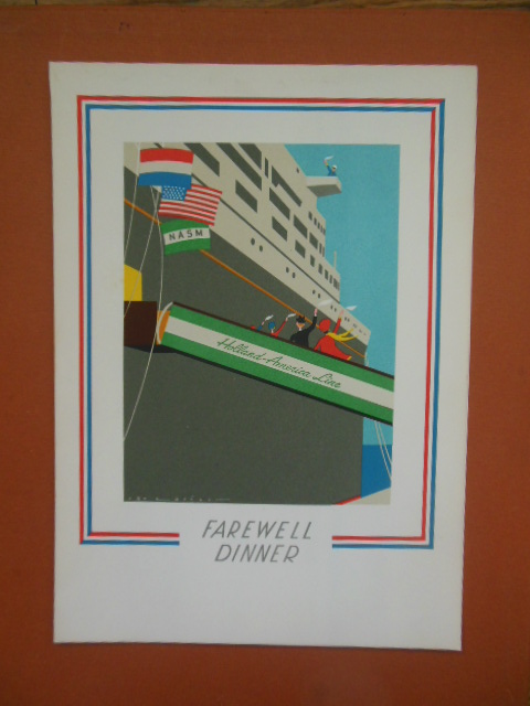 Holland-Amsterdam Line Farewell Dinner Menu (S.S. Nieuw Amsterdam Sunday, May 31, 1970)