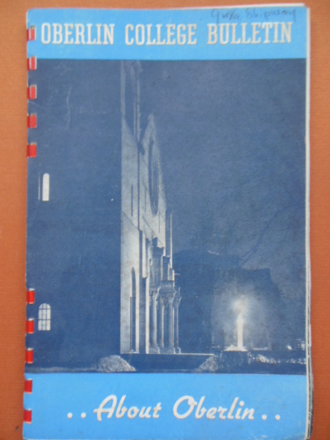 Oberlin College Bulletin; About Oberlin January, 1942