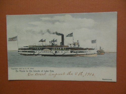 The Arrow Boat En Route to Islands on Lake Erie (Hand Colored 1905)