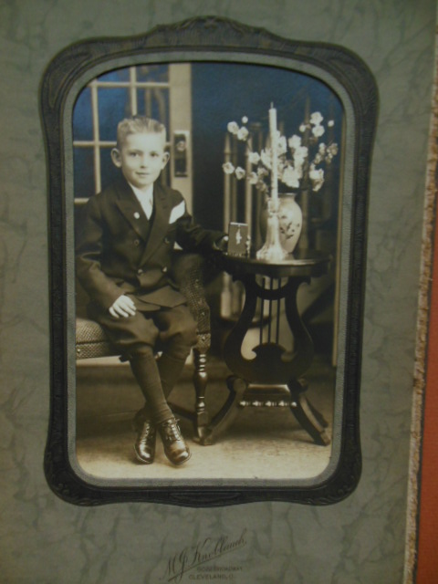 Little Boy on First Communion Day Early 20th Century (M.J. Knoblaugh Studio Cleveland, Ohio)