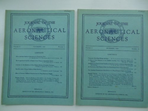 Journal of the Aeronautical Sciences Nov. & Dec. 1950 (Two Issues)