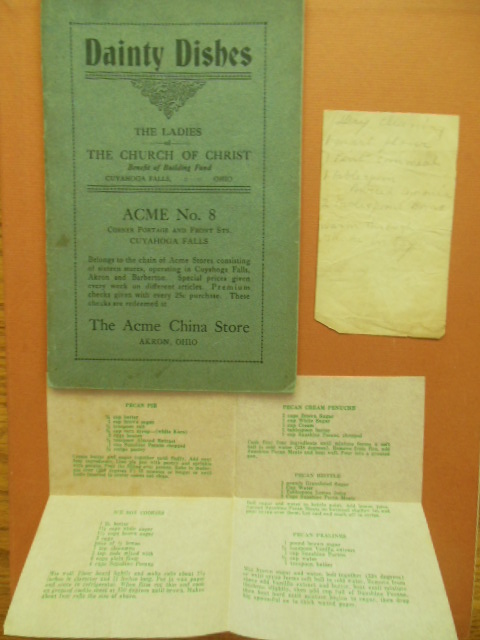 Dainty Dishes The Church of Christ Cuyahoga Falls, Ohio Building Fund Cookbook