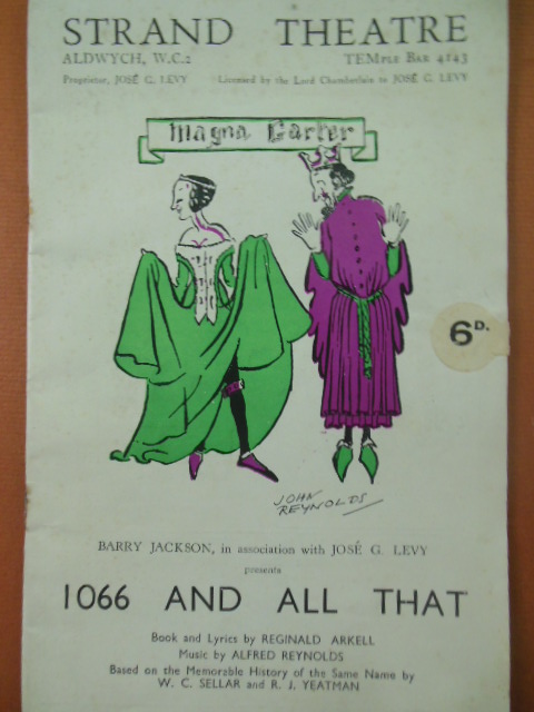 Strand Theatre The Magazine Programme 1935 (1066 and All That)