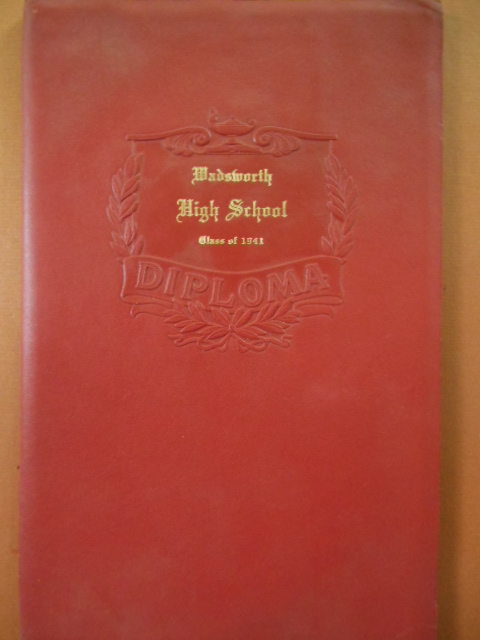 Wadsworth High School Diploma Class of 1941 (Ohio)