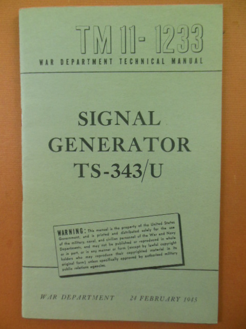 Signal Generator TS-343/U (1945 Letter laid-in)