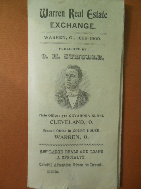 Warren Real Estate Exchange Warren, Ohio, Cleveland,Ohio 1899-1900 C.H. Struble (Advertising pamphlet)