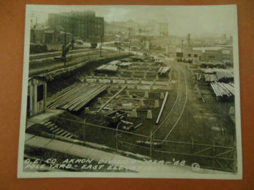 Black & White Photograph Ohio Edison Company Akron Division Pole Yard (1948)
