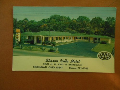 Plastichrome Postcard Sharon Villa Motel Route 42 at Route 25 (Sharonville, Ohio)