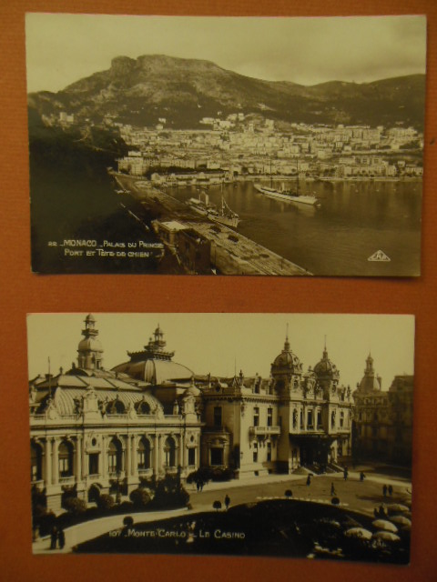 French Postcards Monte Carlo Le Casino; Manaco Palais Du Prince Port et Tere-de-Chien