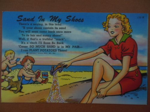 Postcard Sand In My Shoes Florida Tichnor 110-N (1951)