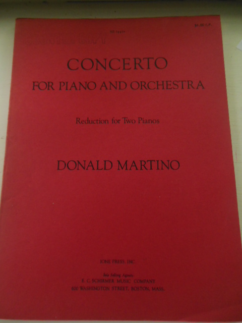 Concerto for Piano and Orchestra; Reduction For Two Pianos (Donald Martino 1971)