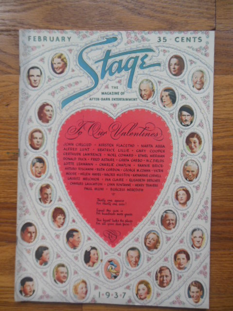 Stage The Magazine of After-Dark Entertainment February, 1937 (Dinner Theaters. Liquor Laws. Clark Gable and Myrna Loy)