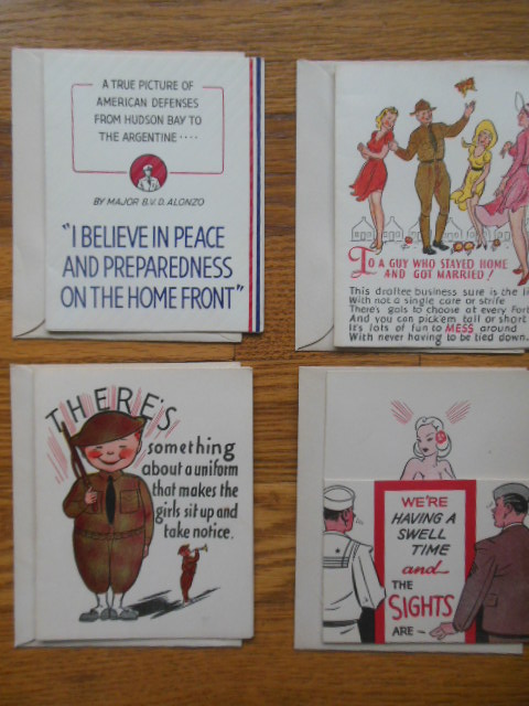 WWII Greeting Cards (4 Unused with envelopes)