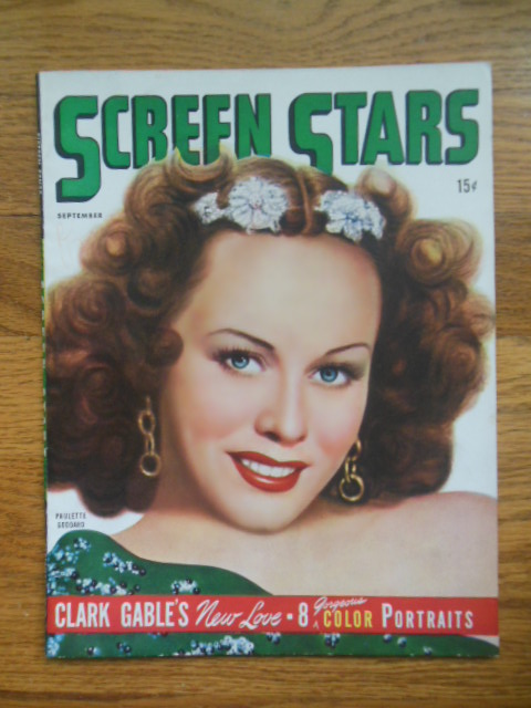 Screen Stars Magazine Sept. 1944 (Paulette Goddard, Clark Gable, Red Skelton, Lucille Ball, Dorothy Lamour)