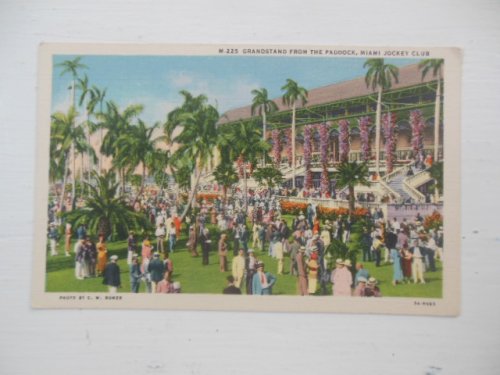 Postcard Grandstand For the Paddock, Miami Jockey Club