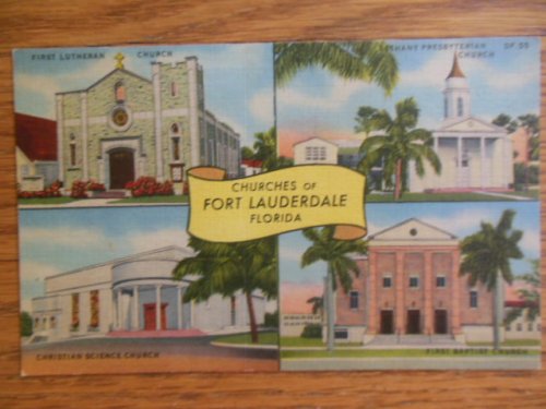 Postcard Churches of Fort Lauderdale Florida