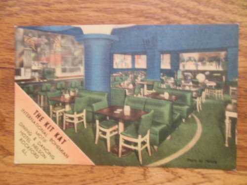 Postcard The Kit Kat Room Nelson Hotel Rockford, Illinois