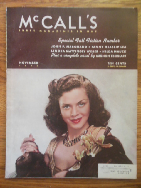 McCall's Magazine November, 1940 (Ku Klux Klan, Lenore Mattingly Weber)