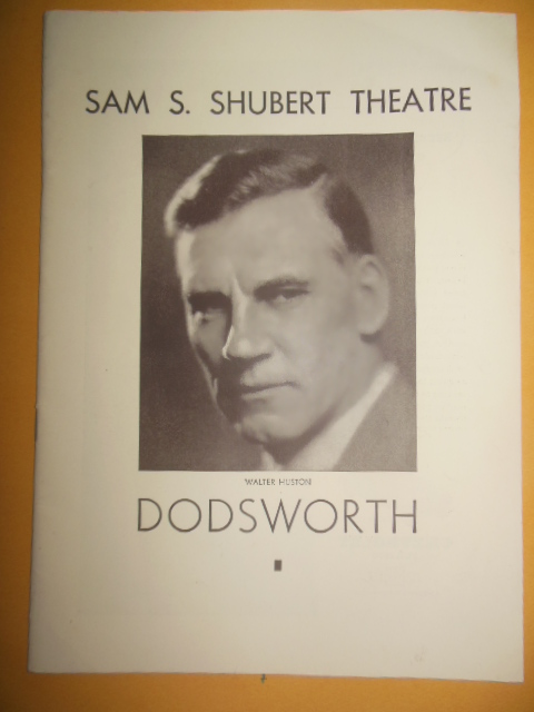 Theatre Program Sam S. Schubert Theatre Dodsworth Walter Huston (1934)