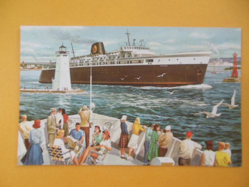 Postcard Chessie's Water-borne Links Between Michigan and Wisconsin (early 1960's)