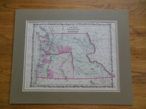 1862 Johnson's Map of Washington and Oregon