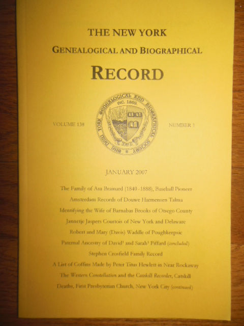 The New York Genealogical and Biographical Record (January, 2007)