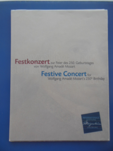 Festive Concert Program for Mozart's 250th Birthday (2006, Salzburg)