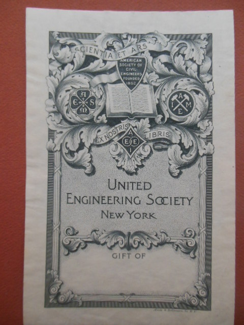 Bookplate United Engineering Society New York (1900)