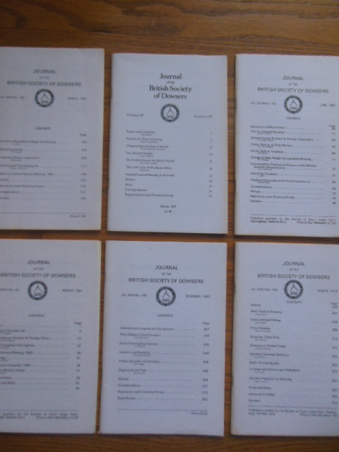 Journal of the British Society of Dowsers (6 issues 1979-1883)