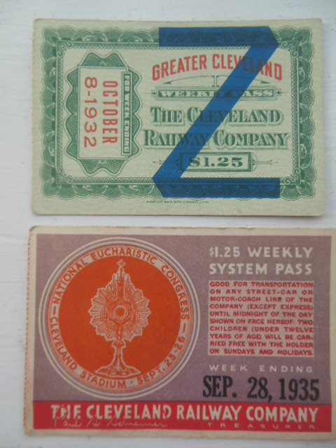 Vintage Tickets The Cleveland Railway Company (1932, 1935)