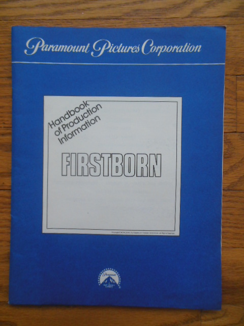 Paramount Pictures Firstborn Handbook of Production Information (including 13 Black and White Glossy Stills)