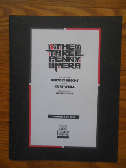 Souvenir Book The Three Penny Opera; Great Lakes Theater Festival (1989)