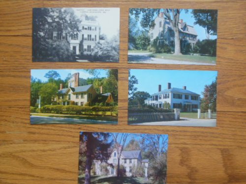 Postcards Concord, Massachusetts Literary Homes(Lowell, Hawthorne, Alcott, Emerson)