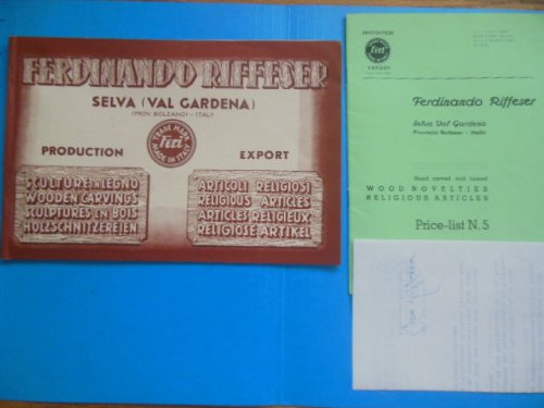 Trade Catalog Ferdinando Riffeser(Selva Val Gardena) 1954