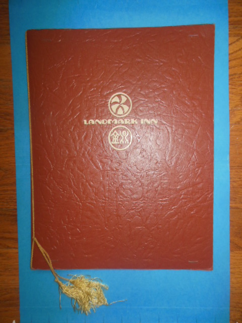 Menu Landmark Inn(Chinese Cuisine, 1974)