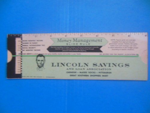Lincoln Savings and Loan Association Money Management Slide Rule (Pennsylvania 1962)
