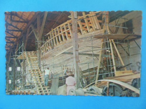 Postcard Maine Shipbuilding Boothbay Harbor
