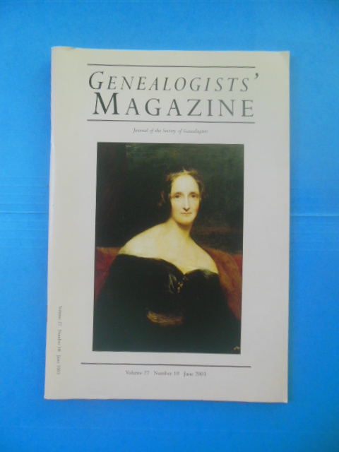 Genealogists' Magazine: Journal of the Society of Genealogists June, 2003