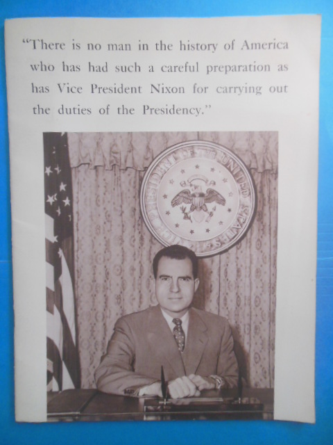 Nixon-Lodge Volunteers of New Jersey: Nixon 1960 Campaign Booklet
