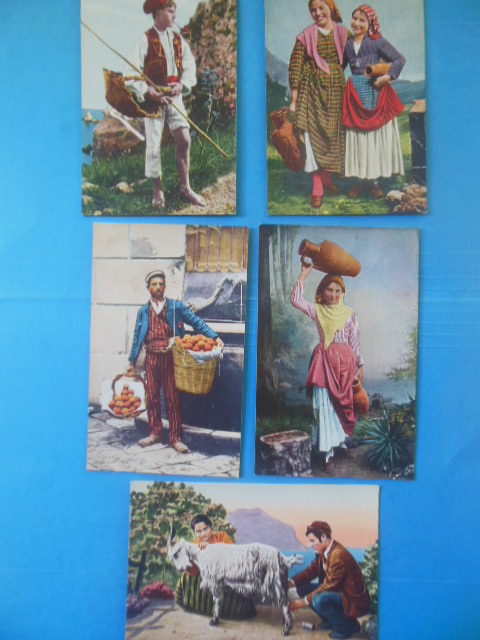 Postcards Costumi Siciliani, Costume Siciliano (Five Views 1939)